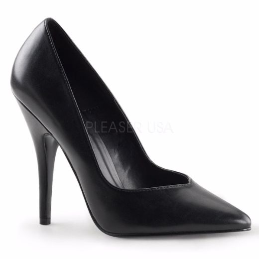 Product image of Pleaser Seduce-420V Black Faux Leather, 5 inch (12.7 cm) Heel Court Pump Shoes