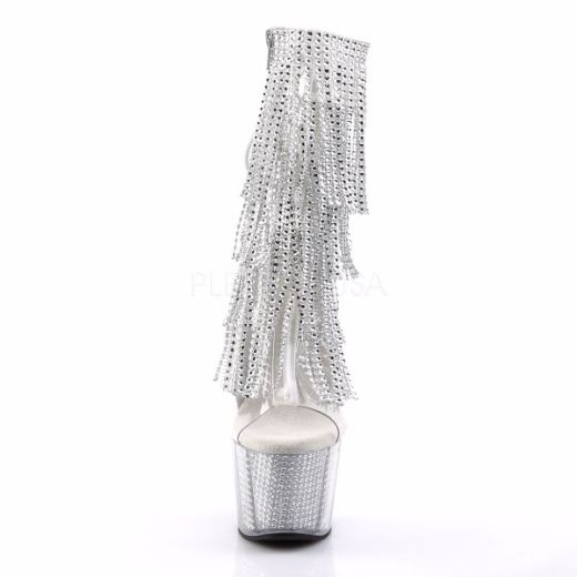 Product image of Pleaser Adore-1017Srs Clear-Silver Rhinestone/Silver Rhinestone, 7 inch (17.8 cm) Heel, 2 3/4 inch (7 cm) Platform Ankle Boot