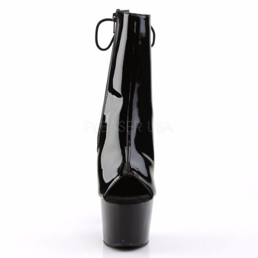 Product image of Pleaser Adore-1018 Black Patent/Black, 7 inch (17.8 cm) Heel, 2 3/4 inch (7 cm) Platform Ankle Boot