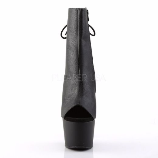 Product image of Pleaser Adore-1018 Black Faux Leather/Black Matte, 7 inch (17.8 cm) Heel, 2 3/4 inch (7 cm) Platform Ankle Boot