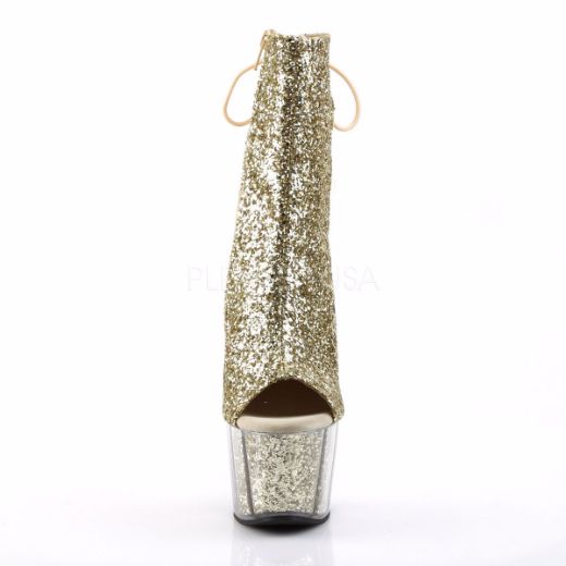 Product image of Pleaser Adore-1018G Gold Glitter/Gold Glitter, 7 inch (17.8 cm) Heel, 2 3/4 inch (7 cm) Platform Ankle Boot