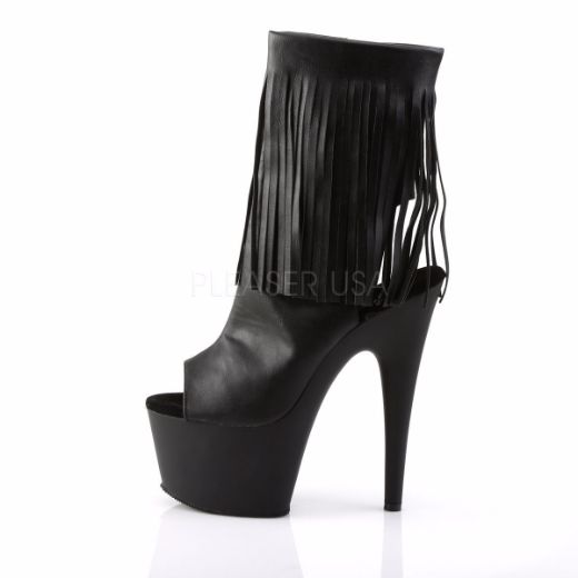 Product image of Pleaser Adore-1019 Black Faux Leather/Black Matte, 7 inch (17.8 cm) Heel, 2 3/4 inch (7 cm) Platform Ankle Boot