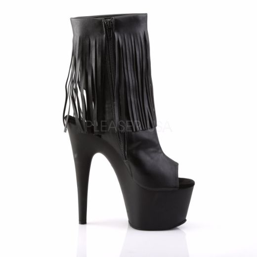 Product image of Pleaser Adore-1019 Black Faux Leather/Black Matte, 7 inch (17.8 cm) Heel, 2 3/4 inch (7 cm) Platform Ankle Boot