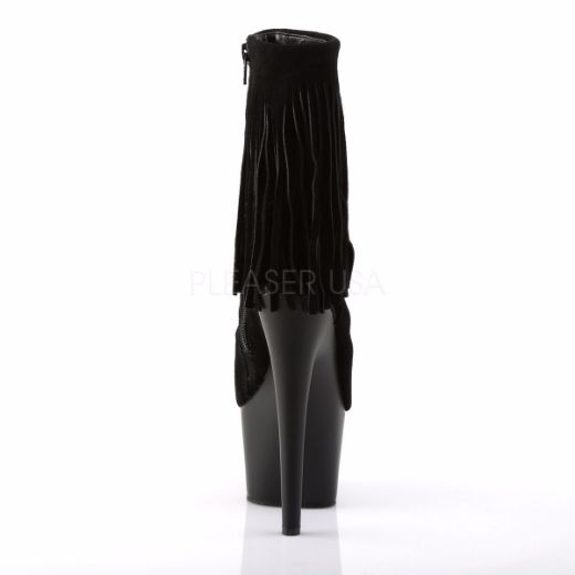 Product image of Pleaser Adore-1019 Black Suede/Black Matte, 7 inch (17.8 cm) Heel, 2 3/4 inch (7 cm) Platform Ankle Boot