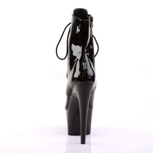 Product image of Pleaser Adore-1020 Black Patent/Black, 7 inch (17.8 cm) Heel, 2 3/4 inch (7 cm) Platform Ankle Boot