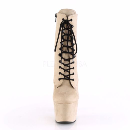 Product image of Pleaser Adore-1020Fs Beige Faux Suede/Beige Faux Suede, 7 inch (17.8 cm) Heel, 2 3/4 inch (7 cm) Platform Ankle Boot