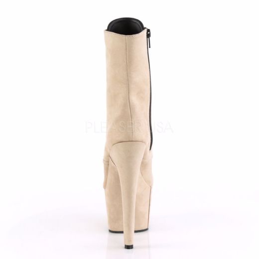 Product image of Pleaser Adore-1020Fs Beige Faux Suede/Beige Faux Suede, 7 inch (17.8 cm) Heel, 2 3/4 inch (7 cm) Platform Ankle Boot