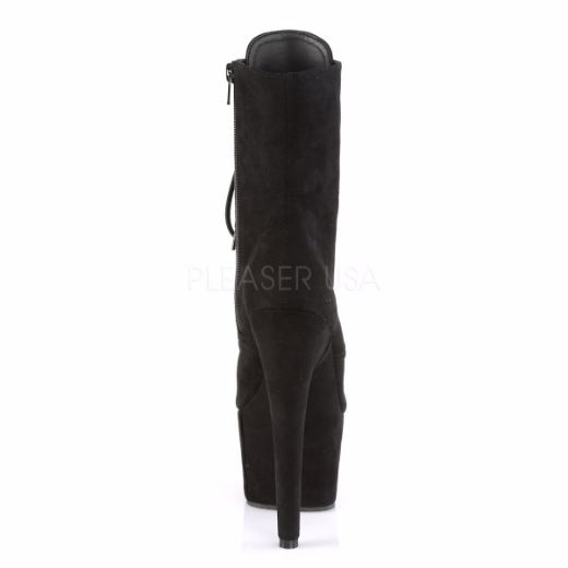 Product image of Pleaser Adore-1020Fs Black Faux Suede/Black Faux Suede, 7 inch (17.8 cm) Heel, 2 3/4 inch (7 cm) Platform Ankle Boot