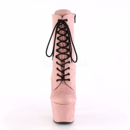 Product image of Pleaser Adore-1020Fs Baby Pink Faux Suede/Baby Pink Faux Suede, 7 inch (17.8 cm) Heel, 2 3/4 inch (7 cm) Platform Ankle Boot