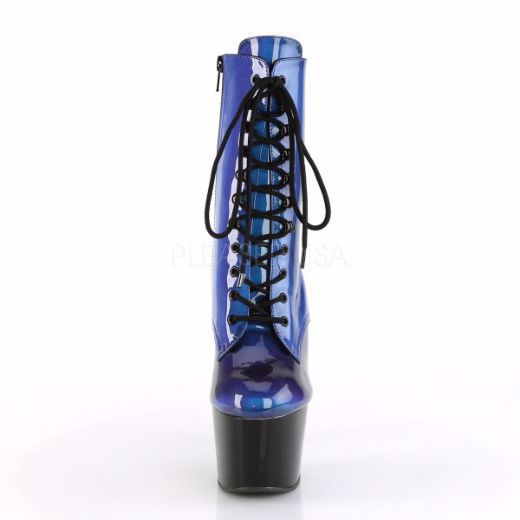 Product image of Pleaser Adore-1020Shg Blue-Purple/Black, 7 inch (17.8 cm) Heel, 2 3/4 inch (7 cm) Platform Ankle Boot