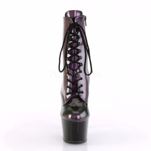 Product image of Pleaser Adore-1020Shg Purple-Olive/Black, 7 inch (17.8 cm) Heel, 2 3/4 inch (7 cm) Platform Ankle Boot