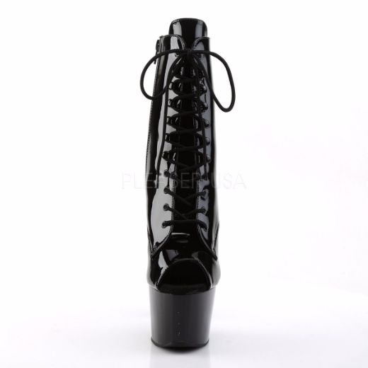 Product image of Pleaser Adore-1021 Black Patent/Black, 7 inch (17.8 cm) Heel, 2 3/4 inch (7 cm) Platform Ankle Boot