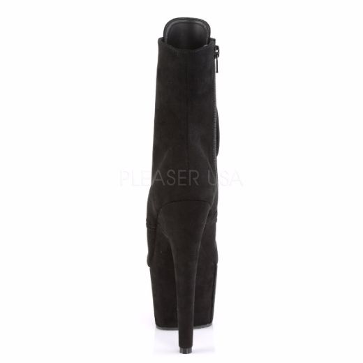 Product image of Pleaser Adore-1021Fs Black Faux Suede/Black Faux Suede, 7 inch (17.8 cm) Heel, 2 3/4 inch (7 cm) Platform Ankle Boot