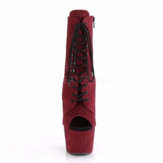 Product image of Pleaser Adore-1021Fs Burgundy Faux Suede/Burgundy Faux Suede, 7 inch (17.8 cm) Heel, 2 3/4 inch (7 cm) Platform Ankle Boot