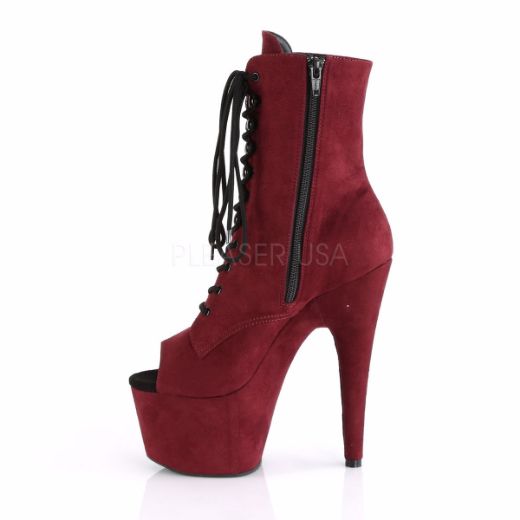Product image of Pleaser Adore-1021Fs Burgundy Faux Suede/Burgundy Faux Suede, 7 inch (17.8 cm) Heel, 2 3/4 inch (7 cm) Platform Ankle Boot