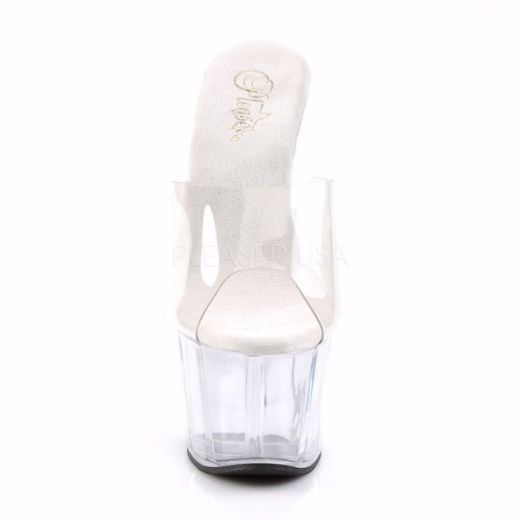 Product image of Pleaser Adore-701 Clear/Clear, 7 inch (17.8 cm) Heel, 2 3/4 inch (7 cm) Platform Slide Mule Shoes