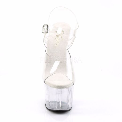 Product image of Pleaser Adore-708 Clear/Clear, 7 inch (17.8 cm) Heel, 2 3/4 inch (7 cm) Platform Sandal Shoes