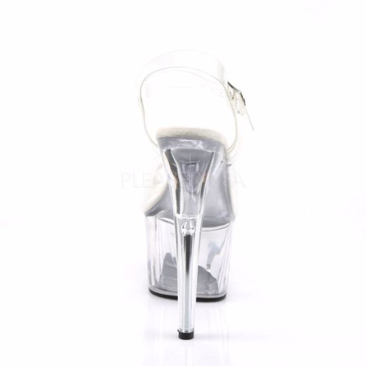 Product image of Pleaser Adore-708 Clear/Clear, 7 inch (17.8 cm) Heel, 2 3/4 inch (7 cm) Platform Sandal Shoes