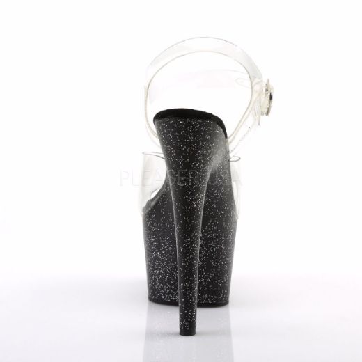 Product image of Pleaser Adore-708Mg Clear/Black, 7 inch (17.8 cm) Heel, 2 3/4 inch (7 cm) Platform Sandal Shoes