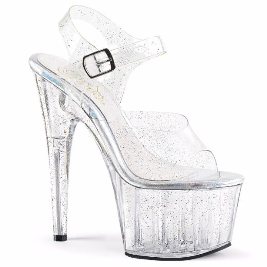 Product image of Pleaser Adore-708Mmg Clear/Clear, 7 inch (17.8 cm) Heel, 2 3/4 inch (7 cm) Platform Sandal Shoes