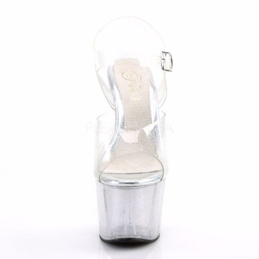 Product image of Pleaser Adore-708Mmg Clear/Clear, 7 inch (17.8 cm) Heel, 2 3/4 inch (7 cm) Platform Sandal Shoes