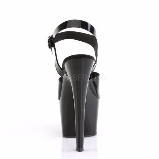 Product image of Pleaser Adore-708N Black (Jelly-Like) Tpu/Black, 7 inch (17.8 cm) Heel, 2 3/4 inch (7 cm) Platform Sandal Shoes