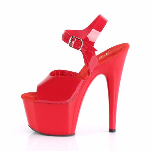 Product image of Pleaser Adore-708N Red (Jelly-Like) Tpu/Red, 7 inch (17.8 cm) Heel, 2 3/4 inch (7 cm) Platform Sandal Shoes