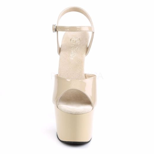 Product image of Pleaser Adore-709 Cream Patent/ Cream, 7 inch (17.8 cm) Heel, 2 3/4 inch (7 cm) Platform Sandal Shoes