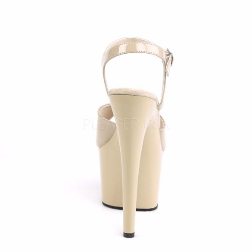 Product image of Pleaser Adore-709 Cream Patent/ Cream, 7 inch (17.8 cm) Heel, 2 3/4 inch (7 cm) Platform Sandal Shoes