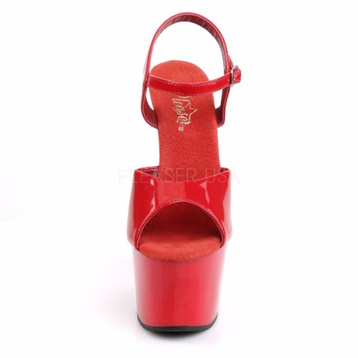 Product image of Pleaser Adore-709 Red/Red, 7 inch (17.8 cm) Heel, 2 3/4 inch (7 cm) Platform Sandal Shoes