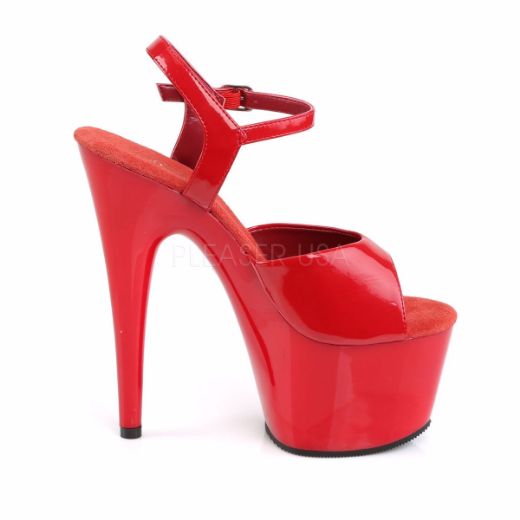 Product image of Pleaser Adore-709 Red/Red, 7 inch (17.8 cm) Heel, 2 3/4 inch (7 cm) Platform Sandal Shoes