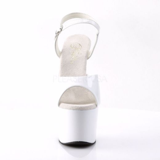 Product image of Pleaser Adore-709 White/White, 7 inch (17.8 cm) Heel, 2 3/4 inch (7 cm) Platform Sandal Shoes