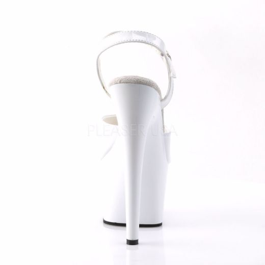 Product image of Pleaser Adore-709 White/White, 7 inch (17.8 cm) Heel, 2 3/4 inch (7 cm) Platform Sandal Shoes