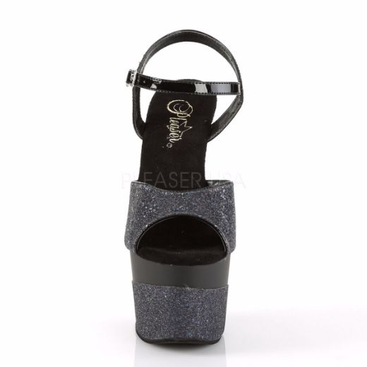 Product image of Pleaser Adore-709-2G Black Multi Glitter/Black Multi Glitter, 7 inch (17.8 cm) Heel, 2 3/4 inch (7 cm) Platform Sandal Shoes