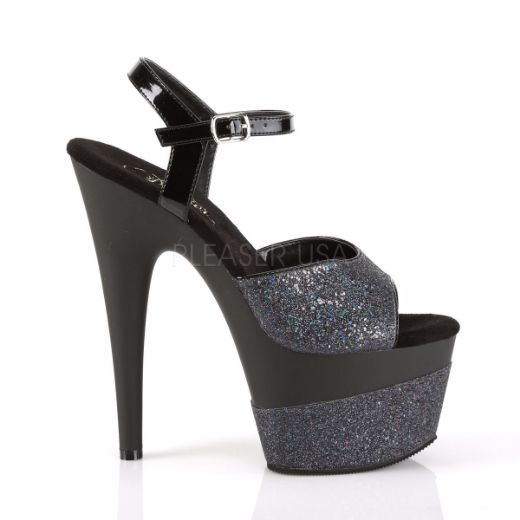 Product image of Pleaser Adore-709-2G Black Multi Glitter/Black Multi Glitter, 7 inch (17.8 cm) Heel, 2 3/4 inch (7 cm) Platform Sandal Shoes