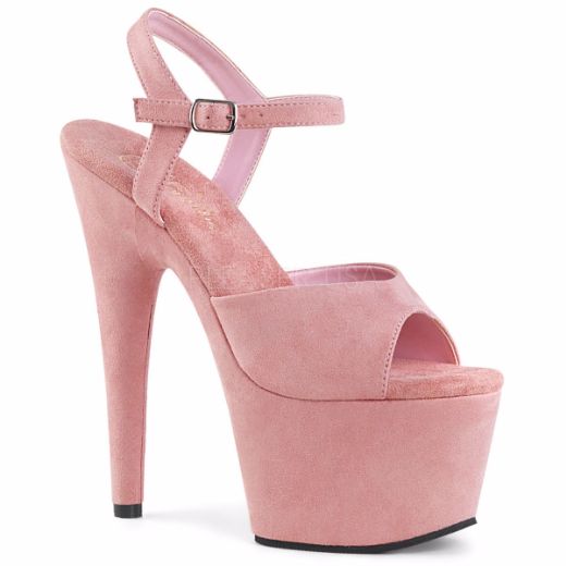 Product image of Pleaser Adore-709Fs Baby Pink Faux Suede/Baby Pink Faux Suede, 7 inch (17.8 cm) Heel, 2 3/4 inch (7 cm) Platform Sandal Shoes
