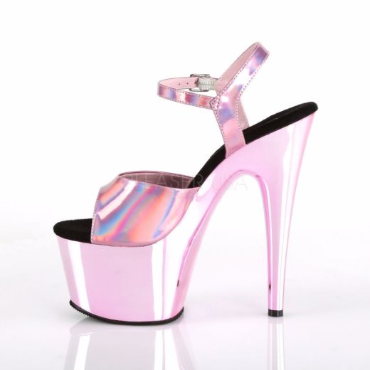Product image of Pleaser Adore-709Hgch Baby Pink Hologram/Baby Pink Chrome, 2 3/4 inch (7 cm) Platform Sandal Shoes