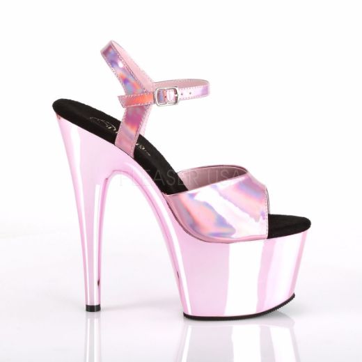 Product image of Pleaser Adore-709Hgch Baby Pink Hologram/Baby Pink Chrome, 2 3/4 inch (7 cm) Platform Sandal Shoes