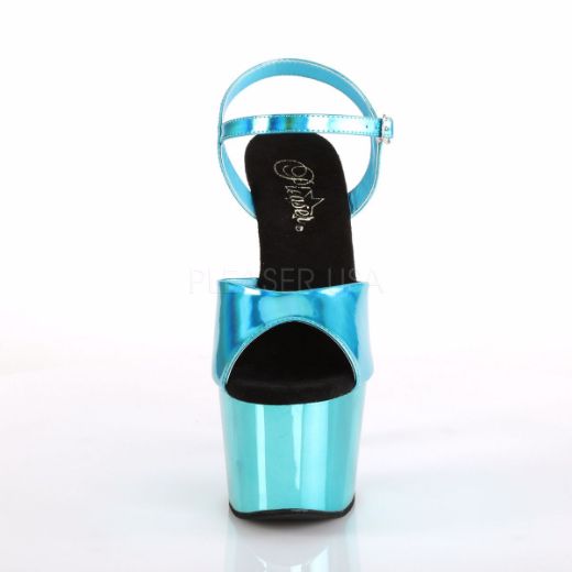 Product image of Pleaser Adore-709Hgch Turquoise Hologram/Turquoise Chrome, 7 inch (17.8 cm) Heel, 2 3/4 inch (7 cm) Platform Sandal Shoes