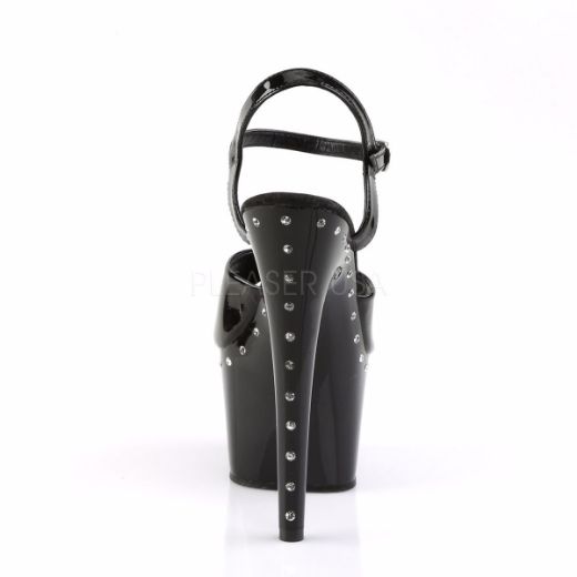 Product image of Pleaser Adore-709Ls Black/Black, 7 inch (17.8 cm) Heel, 2 3/4 inch (7 cm) Platform Sandal Shoes
