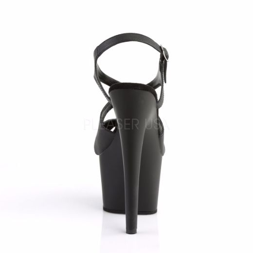 Product image of Pleaser Adore-730 Black Faux Leather/Black Matte, 7 inch (17.8 cm) Heel, 2 3/4 inch (7 cm) Platform Sandal Shoes