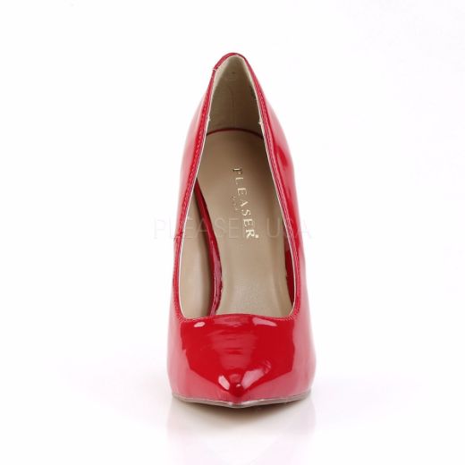 Product image of Pleaser Amuse-20 Red Patent, 5 inch (12.7 cm) Heel, 3/8 inch (1 cm) Hidden Platform Court Pump Shoes