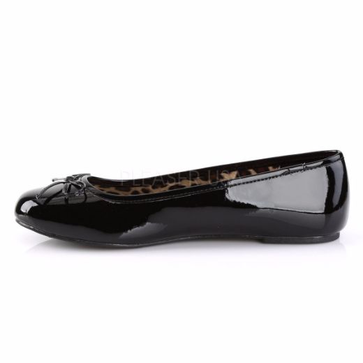 Product image of Pleaser Pink Label Anna-01 Black Patent, Flat Flat Shoes