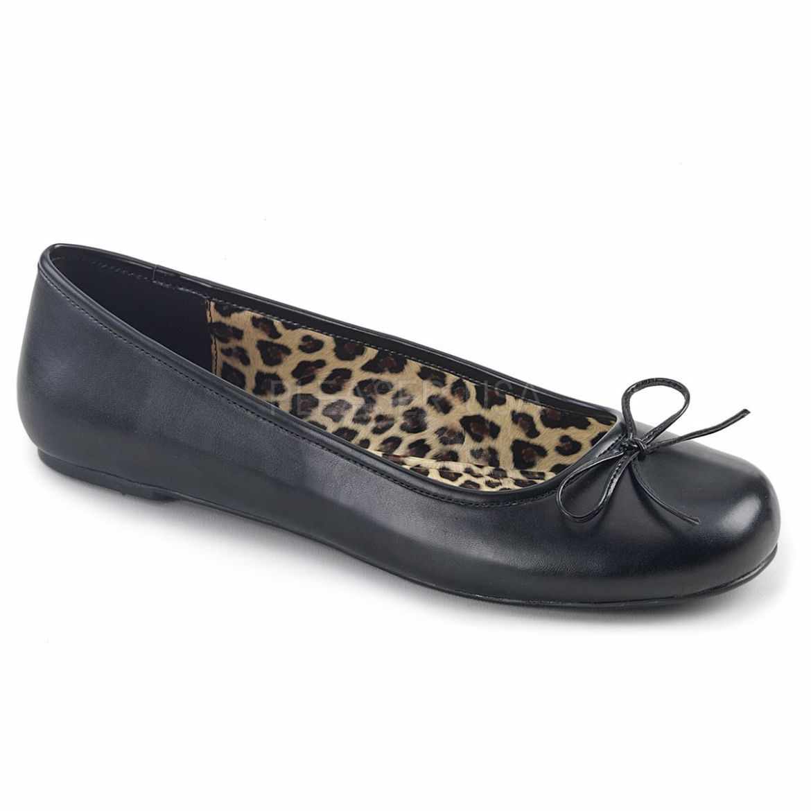 Product image of Pleaser Pink Label Anna-01 Black Faux Leather , Flat Flat Shoes
