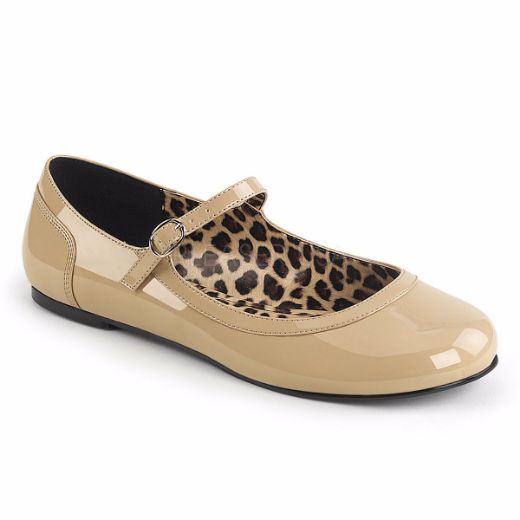 Product image of Pleaser Pink Label Anna-02 Cream Patent, Flat Flat Shoes