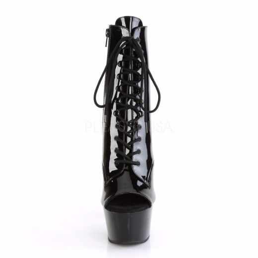 Product image of Pleaser Aspire-1021 Black Patent/Black, 6 inch (15.2 cm) Heel, 2 1/4 inch (5.7 cm) Platform Ankle Boot