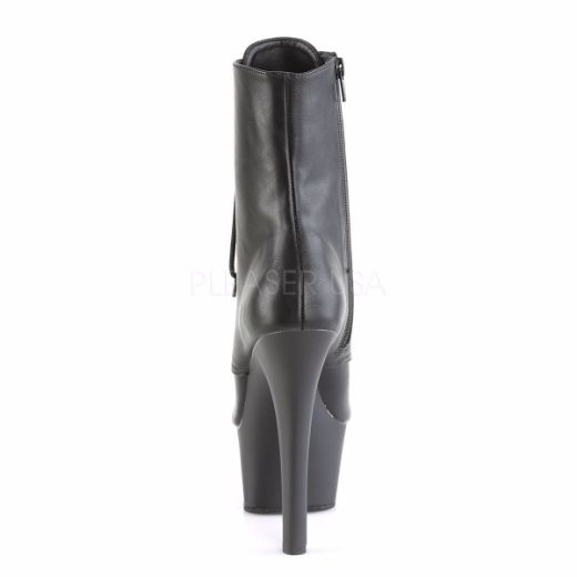 Product image of Pleaser Aspire-1021 Black Faux Leather/Black Matte, 6 inch (15.2 cm) Heel, 2 1/4 inch (5.7 cm) Platform Ankle Boot