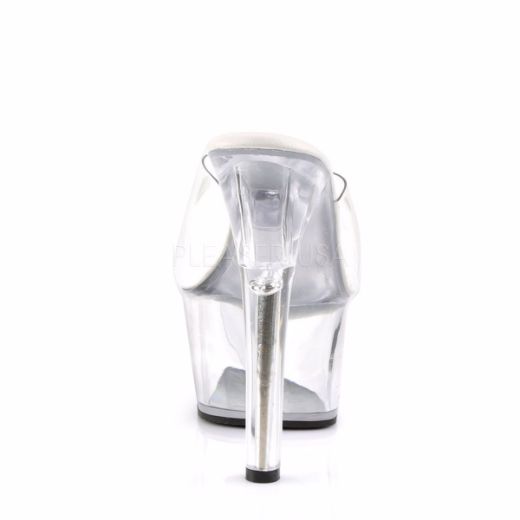 Product image of Pleaser Aspire-601 Clear/Clear, 6 inch (15.2 cm) Heel, 2 1/4 inch (5.7 cm) Platform Slide Mule Shoes