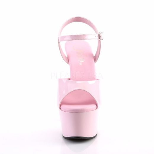 Product image of Pleaser Aspire-609 Baby Pink Patent/Baby Pink, 6 inch (15.2 cm) Heel, 2 1/4 inch (5.7 cm) Platform Sandal Shoes