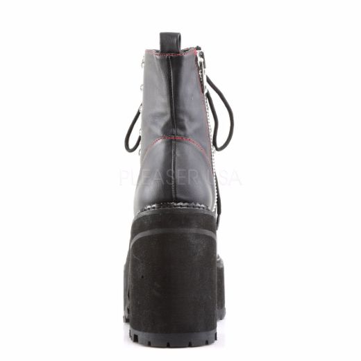 Product image of Demonia Assault-100 Black Vegan Leather, 4 3/4 inch (12.1 cm) Heel, 2 1/4 inch (5.7 cm) Platform Ankle Boot